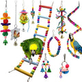10 in 1 Parrot Toy Set Ladder Mirror String Of Bells, 10 in 1