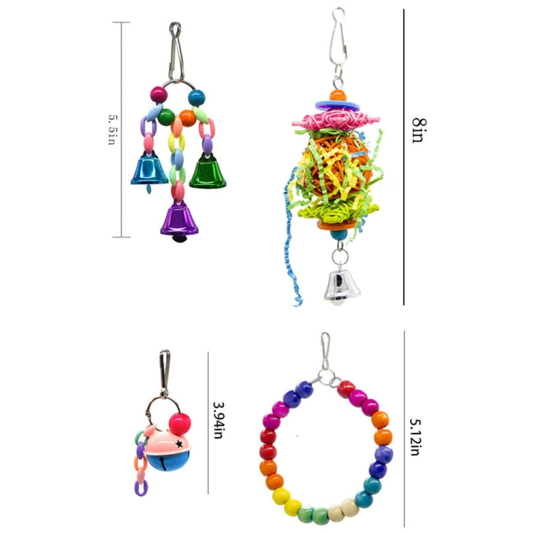 10 in 1 Parrot Toy Set Ladder Mirror String Of Bells, 10 in 1