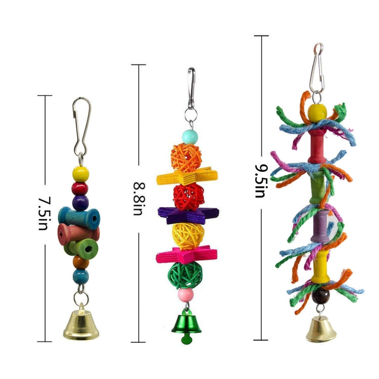 10 in 1 Parrot Toy Set Ladder Mirror String Of Bells, 10 in 1