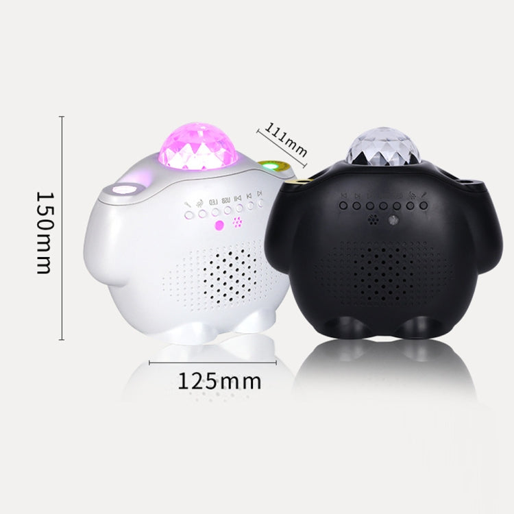 SC515-03 Remote Control Bluetooth Music Starlight Water Pattern Projection Bedroom Night Light USB Sound Control Full Star Laser Stage Lamp, White, Black