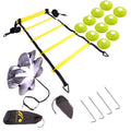 23 In 1 Football Training Agility Ladder + Logo Disc + Drag Umbrella Set, Fluorescent Green, Yellow, Orange, Mixed Color