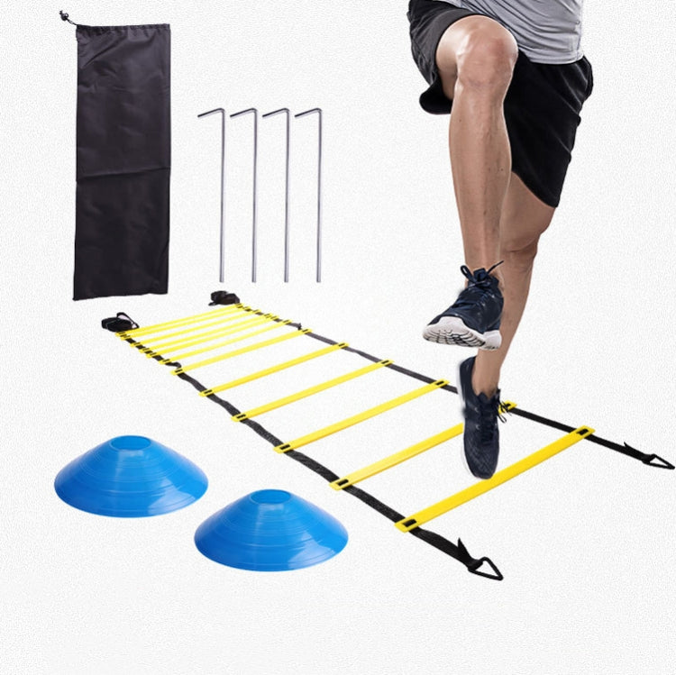 23 In 1 Football Training Agility Ladder + Logo Disc + Drag Umbrella Set, Fluorescent Green, Yellow, Orange, Mixed Color