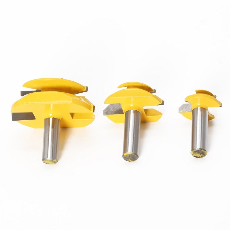 Woodworking Engraving Machine Milling Cutter 45 Degree Jointing Knife, 1/2x1-3/8mm, 1/2x2mm, 1/2x2-3/4mm, 12x1-3/8mm, 12x2mm, 12x2-3/4mm, 1/2mm Handle 3PCS/Set, 12mm Handle 3PCS/Set