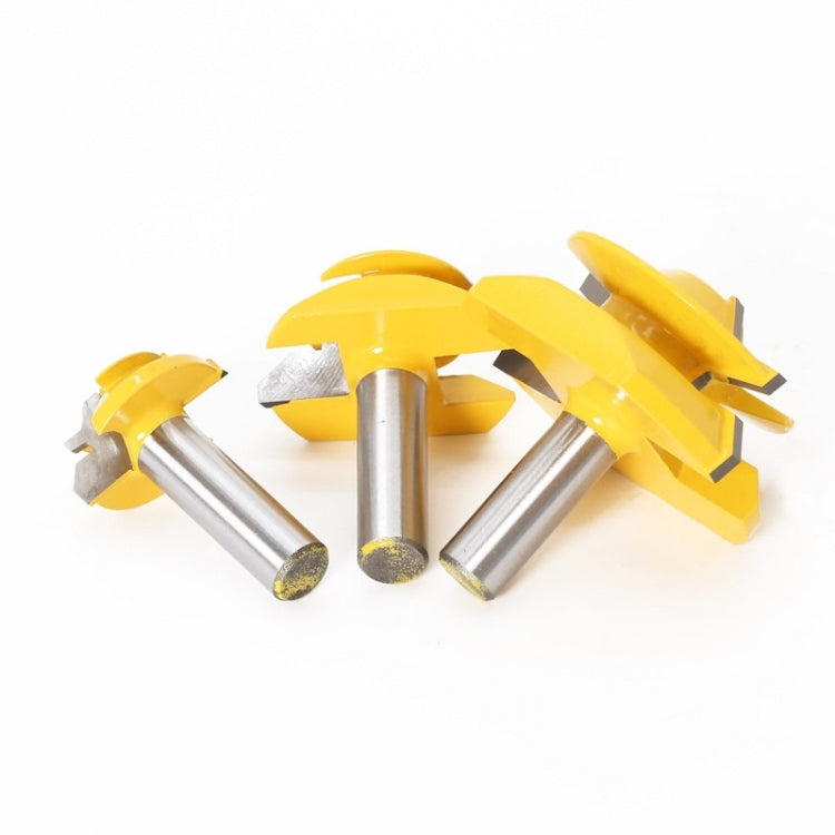 Woodworking Engraving Machine Milling Cutter 45 Degree Jointing Knife, 1/2x1-3/8mm, 1/2x2mm, 1/2x2-3/4mm, 12x1-3/8mm, 12x2mm, 12x2-3/4mm, 1/2mm Handle 3PCS/Set, 12mm Handle 3PCS/Set