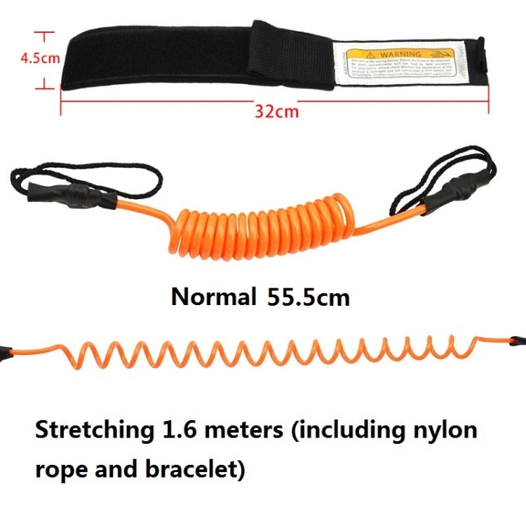 Surf Bodyboard Safety Hand Rope TPU Surfboard Paddle Towing Rope, The Length After Stretching: 1.6m, Safety Hand Rope(Clear Blue), Safety Hand Rope(Orange), Safety Hand Rope(Yellow), Safety Hand Rope(Black), Safety Hand Rope(Blue)