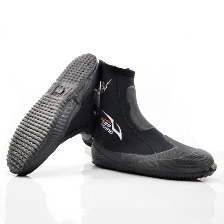 KEEP DIVING DB-151 5mm Thick Neoprene High-Top Diving Boots Wading Fish Antiskid Vulcanized Sole Shoes, S (36-38), M (39-40), L (41-42), XL (43-44), 2XL (45-46), 3XL (47-48)