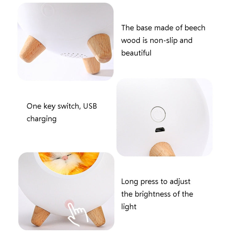Pet Housing Bluetooth Nightlight Rechargeable Little Cat Desktop Night Light, Pink, Green, White