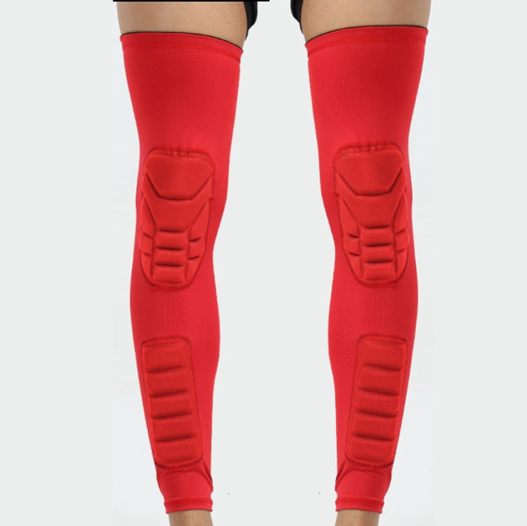 A Pair  Extended Sports Knee Pads Thigh and Calf Cover Outdoor Climbing Football Basketball Riding Protective Gear, M (Black), L (Black), XL (Black), M (White), L  (White), XL (White), M (Red), L (Red), XL (Red), M (Blue), L  (Blue), XL  (Blue)