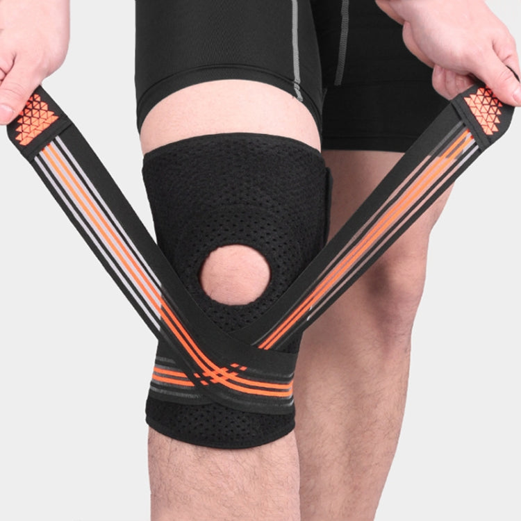 Sports Spring Supported Knee Brace Compression Protection Patella Riding Protective Gear, One Size, Patella Riding Protective Gear(Black / Gray), Patella Riding Protective Gear(Black / Orange), Patella Riding Protective Gear(Black / Red)               ...
