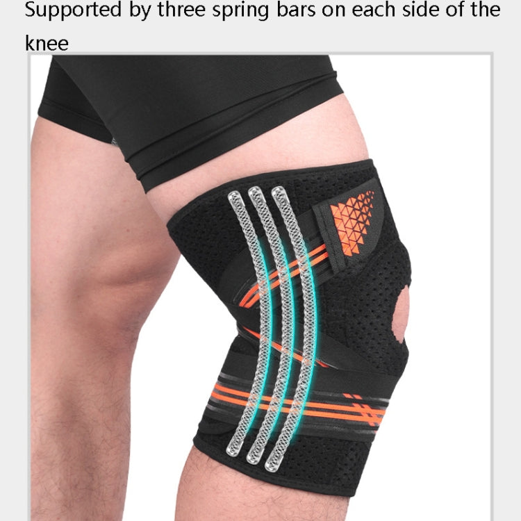 Sports Spring Supported Knee Brace Compression Protection Patella Riding Protective Gear, One Size, Patella Riding Protective Gear(Black / Gray), Patella Riding Protective Gear(Black / Orange), Patella Riding Protective Gear(Black / Red)               ...