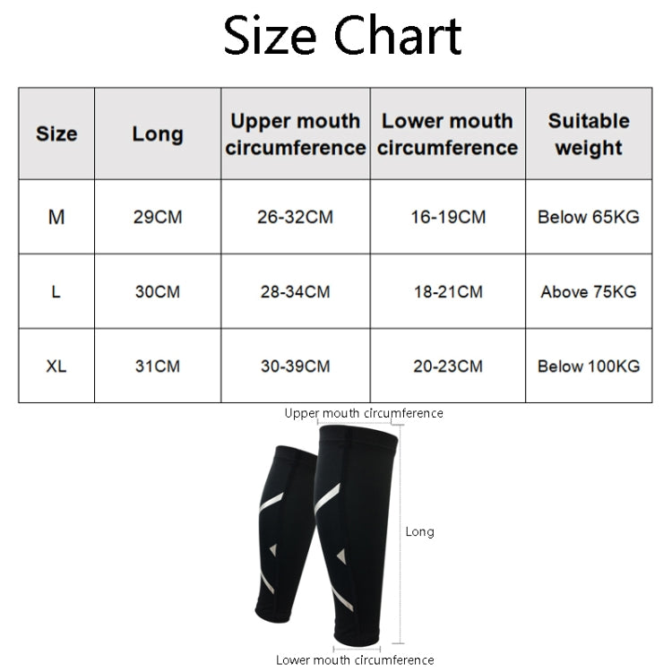 1 Pair Sports Breathable Compression Calf Sleeves Riding Running Protective Gear, Spec: M (Black), M (Black), L (Black), XL (Black), M (White), L (White), XL (White), M (Fluorescent Green), L (Fluorescent Green), XL (Fluorescent Green), M (Red), L (Red...
