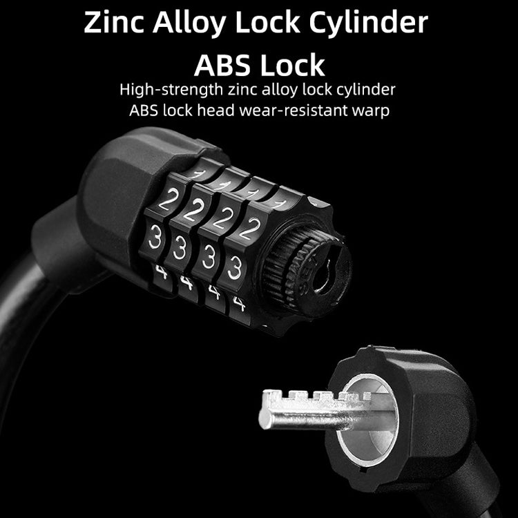 Bicycle Portable Four Password Ring Locks Outdoor Anti-Theft Lock, Anti-Theft Lock(Green), Anti-Theft Lock(Blue), Anti-Theft Lock(Black), Anti-Theft Lock(Orange)