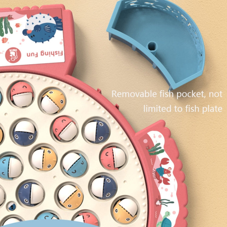 Magnetic Fishing Toy Children Educational Multifunctional Music Rotating Fishing Plate, Blue Battery Style+15 Fish 4 Rods, Pink Battery Style+15 Fish 4 Rods, Blue Charging Style+15 Fish 4 Rods, Blue Battery Style+24 Fish 5 Rods                         ...