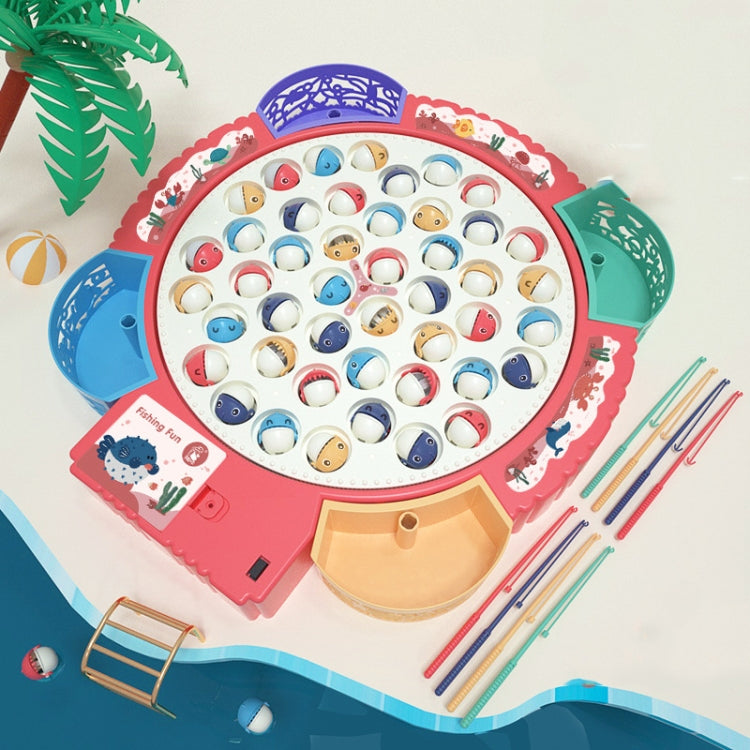 Magnetic Fishing Toy Children Educational Multifunctional Music Rotating Fishing Plate, Blue Battery Style+15 Fish 4 Rods, Pink Battery Style+15 Fish 4 Rods, Blue Charging Style+15 Fish 4 Rods, Blue Battery Style+24 Fish 5 Rods                         ...