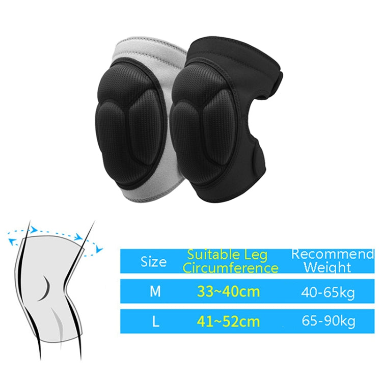 1pair HX-0211 Anti-Collision Sponge Knee Pads Volleyball Football Dance Roller Skating Protective Gear, Specification: L (Gray), M (Black), L (Black), M (Gray), L (Gray)