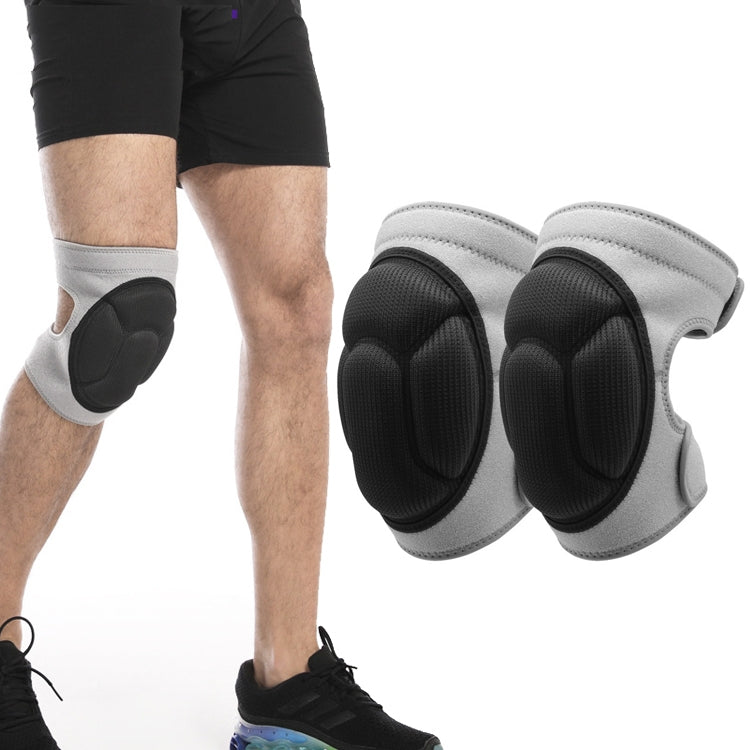1pair HX-0211 Anti-Collision Sponge Knee Pads Volleyball Football Dance Roller Skating Protective Gear, Specification: L (Gray), M (Black), L (Black), M (Gray), L (Gray)