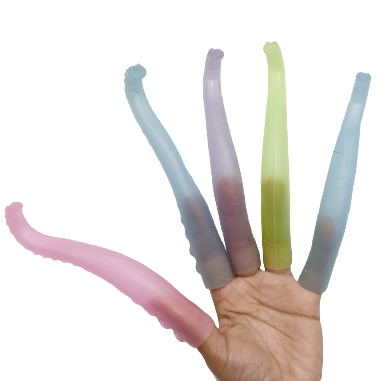 10 PCS TPR Soft Plastic Octopus Tentacles Finger Cover Toys Tricky Prank Finger Puppet, Random Color Delivery, 10 PCS Octopus Tentacles