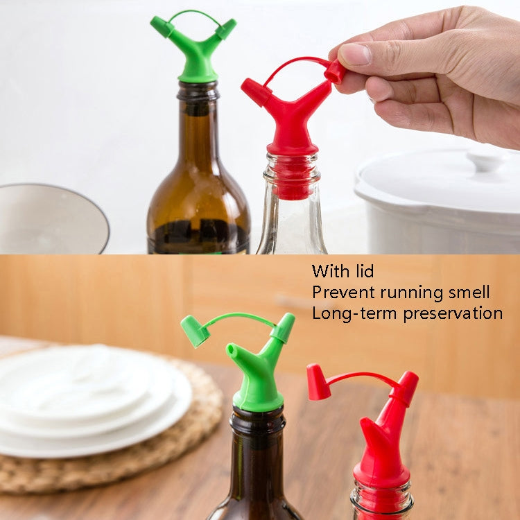 10 PCS Double-Headed Soy Sauce Bottle Mouth Bottle Stopper Wine Bottle Cover Color Random Delivery, Double-Headed Shape