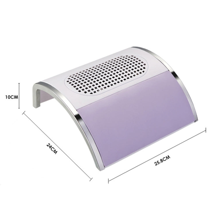 80W Nail Vacuum Cleaner Desktop Fan Vacuum Cleaner,EU Plug, White, Purple