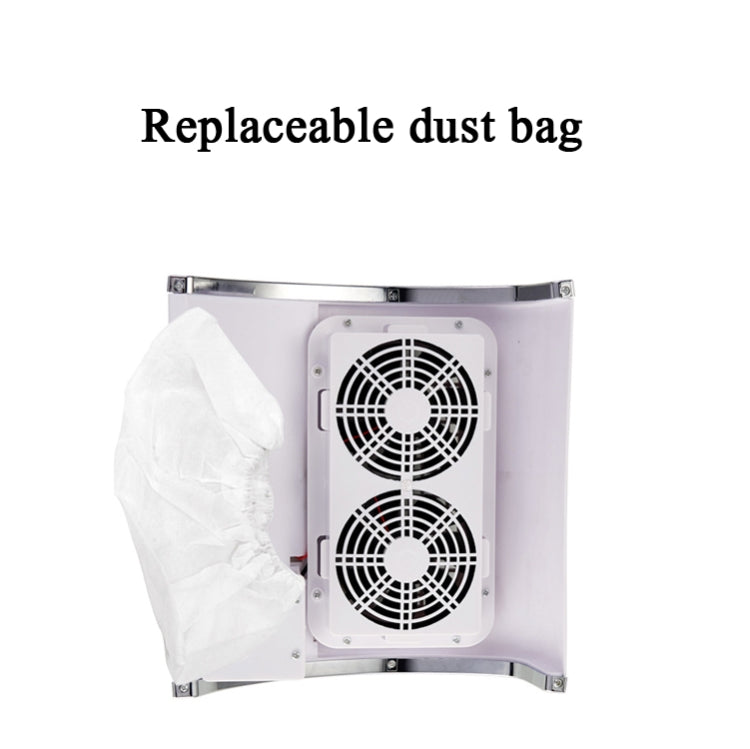 80W Nail Vacuum Cleaner Desktop Fan Vacuum Cleaner,EU Plug, White, Purple