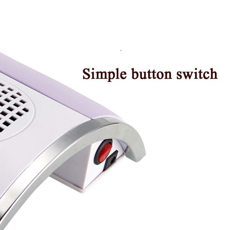 80W Nail Vacuum Cleaner Desktop Fan Vacuum Cleaner,EU Plug, White, Purple