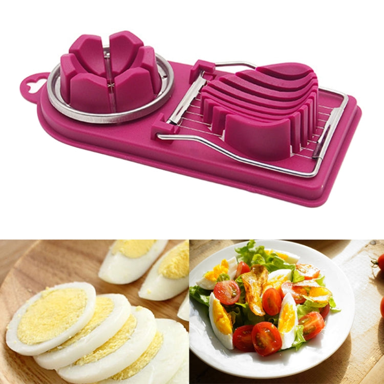 6 PCS Multifunctional Egg Cutter Kitchen Tool Stainless Steel Fancy Egg Cutter, Pink, Dark Pink, Red, Red Wine, Green