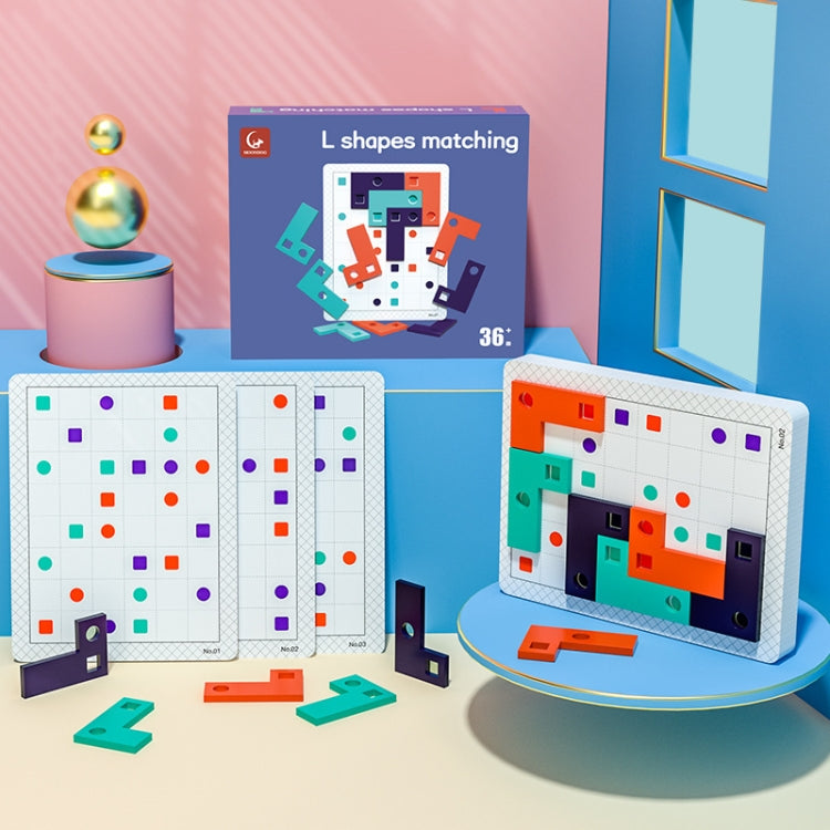 MOONDOG L-Shaped Matching Building Blocks Children Educational Logical Thinking Training Puzzle, MOONDOG L-Shaped Blocks