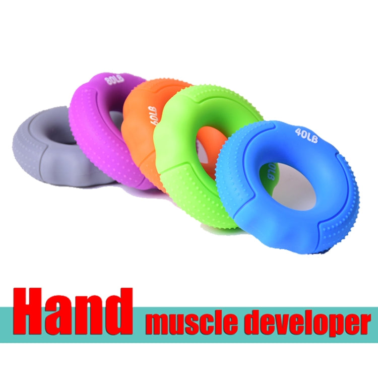 Silicone Gripper Finger Exercise Grip Ring, Specification: 60LB(Dot Orange), 20LB (Dot Green), 40LB (Dot Blue), 60LB(Dot Orange), 80LB(Dot Purple), 100LB (Dot Gray), 30LB (General Yellow), 40LB (General Rose Red), Universal point of 50LB blue          ...