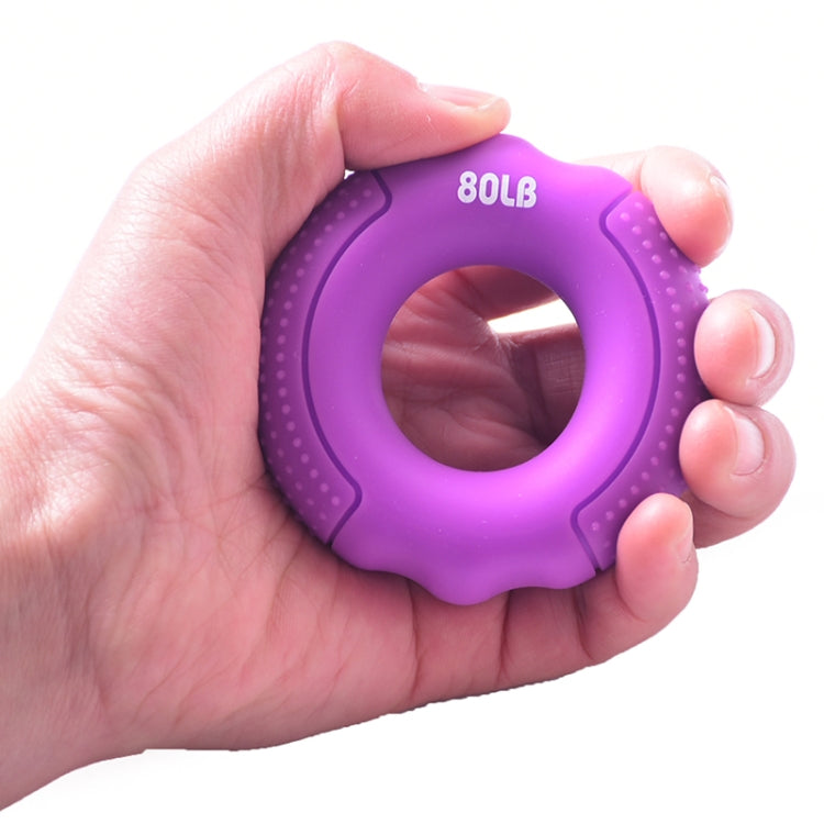 Silicone Gripper Finger Exercise Grip Ring, Specification: 60LB(Dot Orange), 20LB (Dot Green), 40LB (Dot Blue), 60LB(Dot Orange), 80LB(Dot Purple), 100LB (Dot Gray), 30LB (General Yellow), 40LB (General Rose Red), Universal point of 50LB blue          ...