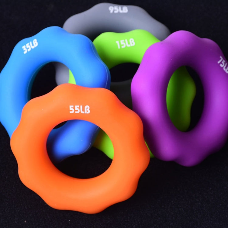 Silicone Finger Marks Grip Device Finger Exercise Grip Ring, Specification: 15LB (Green), 15LB (Green), 35LB (Blue), 55LB (Orange), 75LB (Purple), 95LB (Gray)