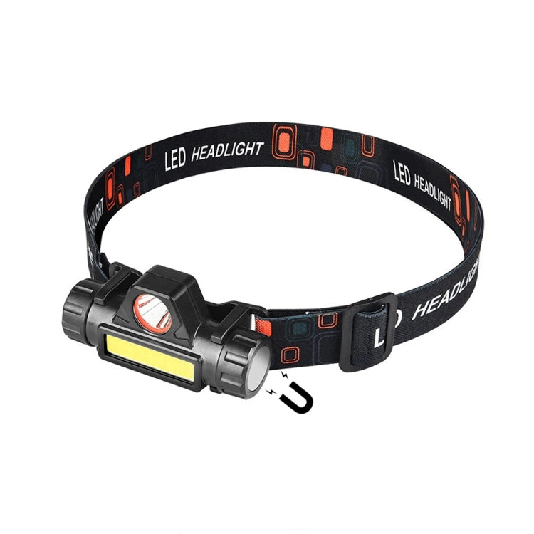 2 PCS 101 USB Rechargeable Headlight Glare Flashlight Magnet Camping Light Outdoor Fishing Light, Headlight + USB Cable, Headlight + Bicycle Frame + USB Cable