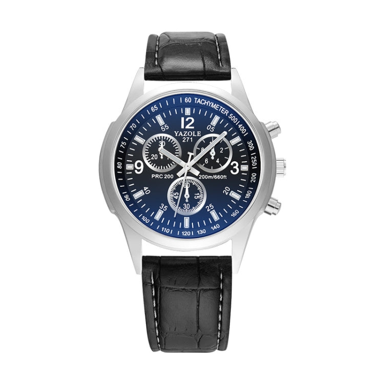 YAZOLE 271 Three-Eye Six-Hand Watch Men Auartz Watch Waterproof Business Watch, White Disk Black Belt, White Disk Brown Belt, Black Dish Black Belt, Black Tray Brown Belt, Black Shell Brown Belt, Black Shell Black Belt, White Disk Light Brown Belt     ...