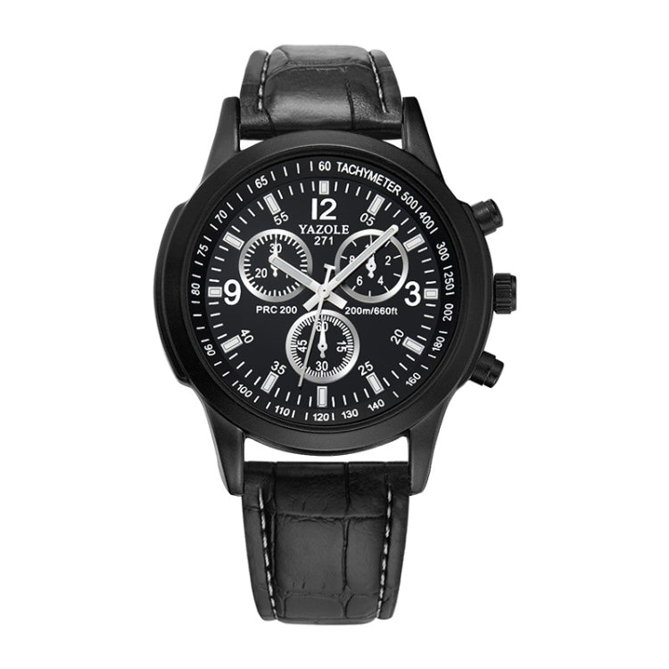 YAZOLE 271 Three-Eye Six-Hand Watch Men Auartz Watch Waterproof Business Watch, White Disk Black Belt, White Disk Brown Belt, Black Dish Black Belt, Black Tray Brown Belt, Black Shell Brown Belt, Black Shell Black Belt, White Disk Light Brown Belt     ...