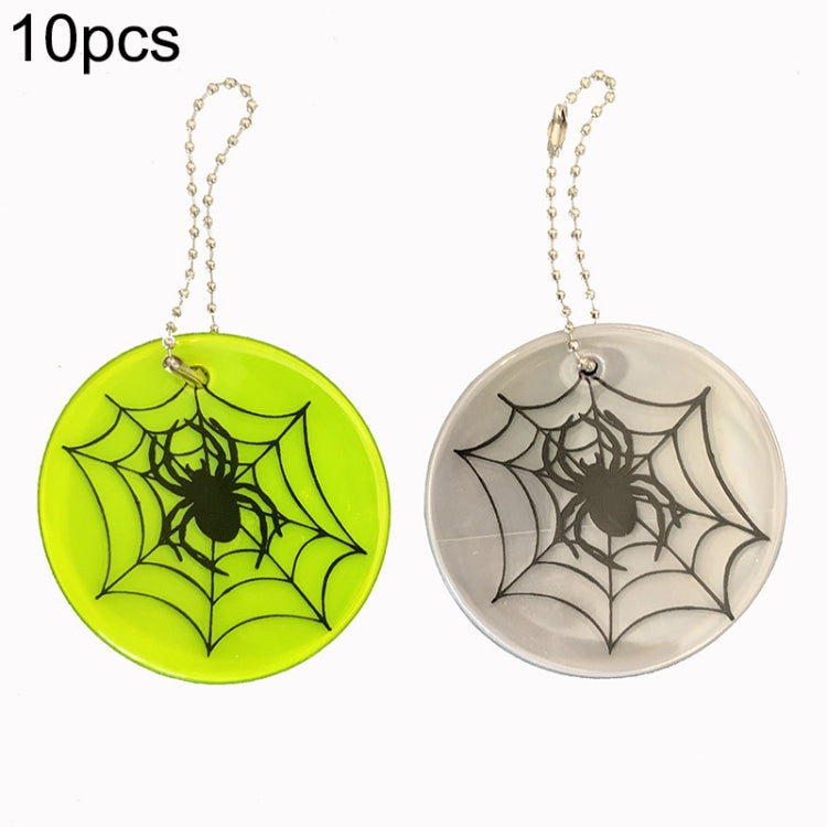 10 PCS Spider Web Type Reflective Waterproof Pendant For Night Riding Student Schoolbag Pendant Random Colour Delivery, Spider Web Keychain