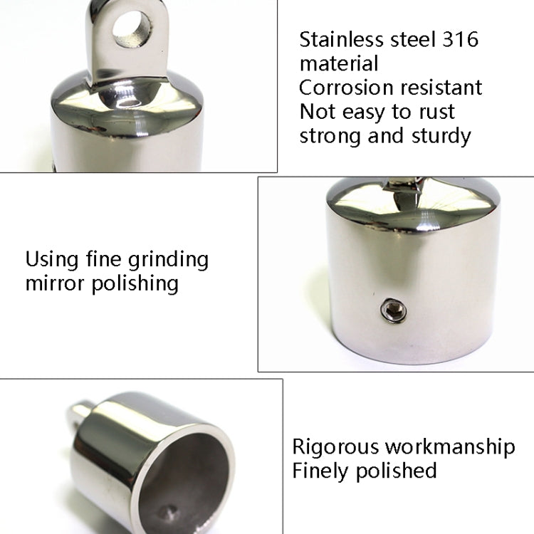 Ordinary Single Top Silk Slip Cap 316 Stainless Steel Yacht RV Awning Accessories, 19mm, 20mm, 22mm, 25mm, 30mm, 32mm