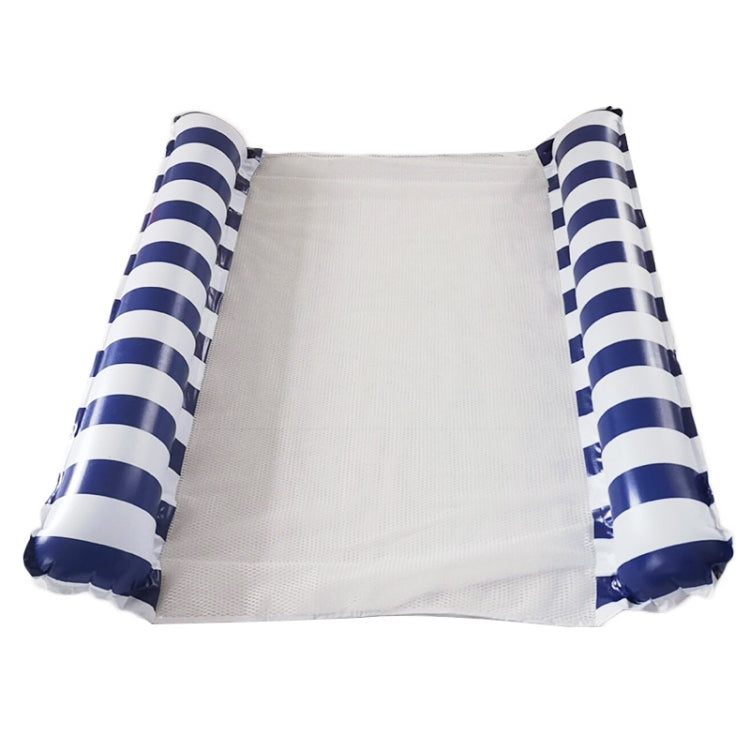 Inflatable Recliner On Water Foldable Backrest Floating Bed Inflatable Floating Row, Style：, Striped Double(Dark Blue), Diagonal Stripes (Yellow), Diagonal Stripes (Light Blue), Diagonal Stripes (Green), Diagonal Stripes (Rose Red)