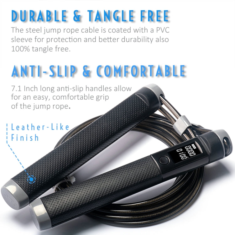 KYTO 2200 Calorie Counting Electronic Double Color Skipping Rope For Test, Rope Length:3m, KYTO 2200 (Gray), KYTO 2200 (Blue)