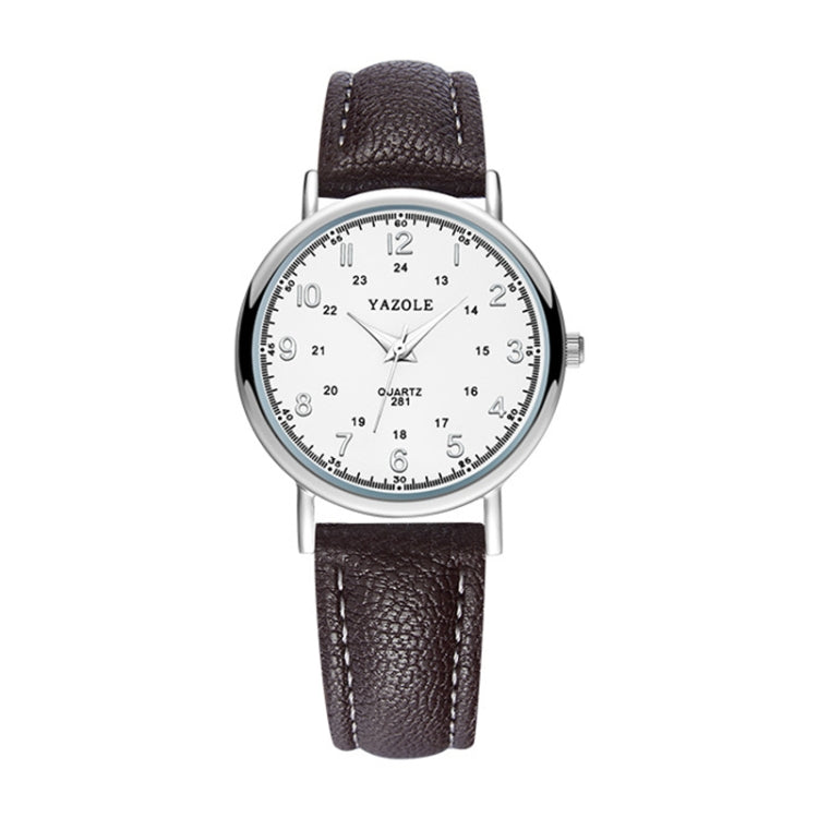 YAZOLE 281 Dual Digital Dial Simple Retro Business Couple Quartz Watch, Small Black Tray Brown Belt, Small White Tray Brown Belt, Small White Tray White Belt, Small White Tray Black Belt, Small White  Tray Red Belt, Small Black  Tray Black Belt        ...