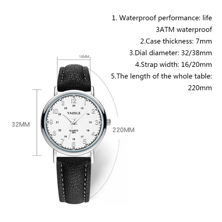 YAZOLE 281 Dual Digital Dial Simple Retro Business Couple Quartz Watch, Small Black Tray Brown Belt, Small White Tray Brown Belt, Small White Tray White Belt, Small White Tray Black Belt, Small White  Tray Red Belt, Small Black  Tray Black Belt        ...