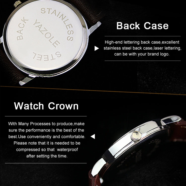 YAZOLE 281 Dual Digital Dial Simple Retro Business Couple Quartz Watch, Small Black Tray Brown Belt, Small White Tray Brown Belt, Small White Tray White Belt, Small White Tray Black Belt, Small White  Tray Red Belt, Small Black  Tray Black Belt        ...