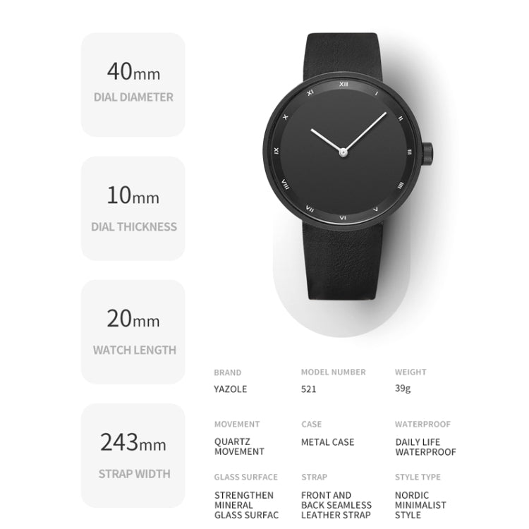 YAZOLE Simple Fashion Quartz Couple Watch, 521 Black Shell Black Tray Black Belt, 521 Black Shell Black Tray Brown Belt, 521 Silver Shell White Tray Black Belt, 521 Silver Shell White Tray BrownBelt, 523 Black Shell Black Tray Black Belt               ...