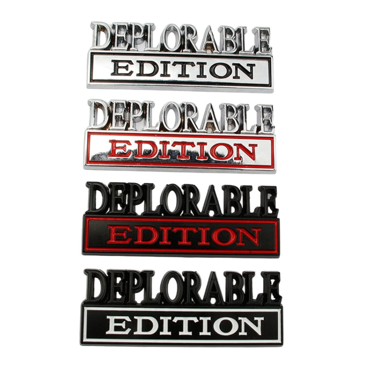 2 PCS Car Modified Metal Car Standard DEPLORABLE Edition Car Stickers, DEPLORABLE