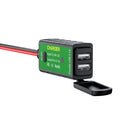 M2-A 12V 3.1A Dual USB Mobile Phone Charger Motorcycle Waterproof With Line Charger, M2-A
