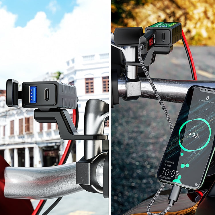 M2-A 12V 3.1A Dual USB Mobile Phone Charger Motorcycle Waterproof With Line Charger, M2-A