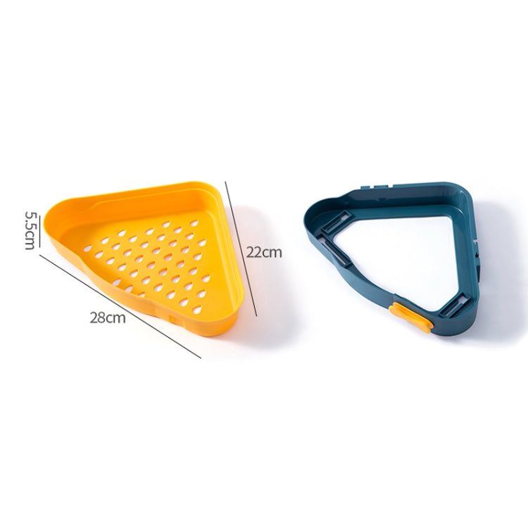 2 PCS Punch-Free Shaped Triangle Rack Bathroom Corner Shelf, White, Blue, Ink Green, Pink