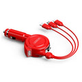 Oatsbasf 3 in 1 Multifunctional Car Charger Data Cable, 1M（Red）
