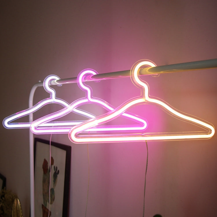 HS-20002 LED Coat Hanger Neon Light Room Decoration Lantern Holiday Light, White Light, Warm Light, Pink Light