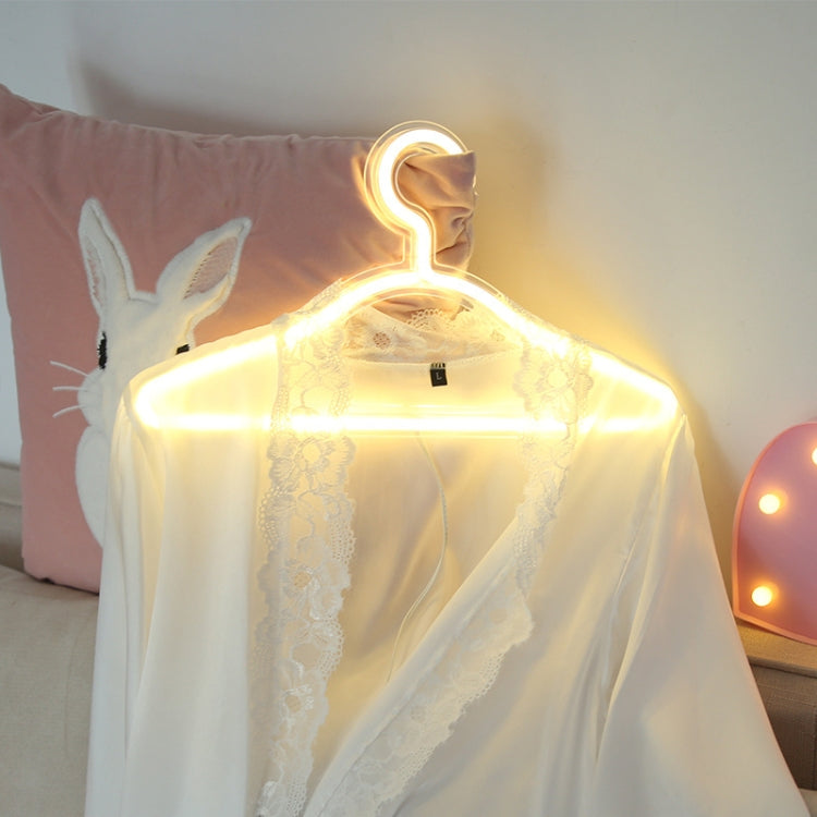 HS-20002 LED Coat Hanger Neon Light Room Decoration Lantern Holiday Light, White Light, Warm Light, Pink Light