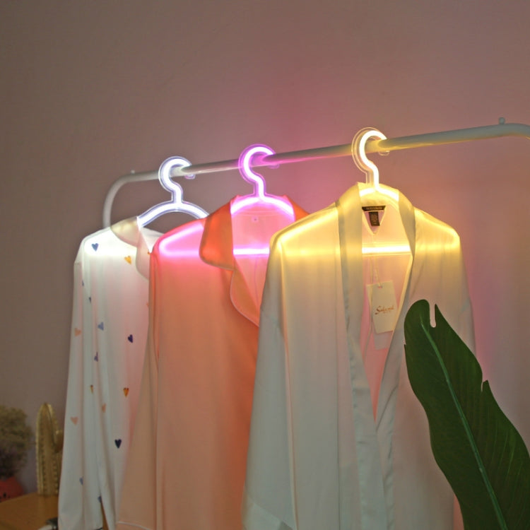 HS-20002 LED Coat Hanger Neon Light Room Decoration Lantern Holiday Light, White Light, Warm Light, Pink Light