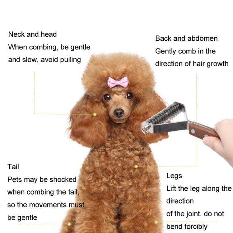 Walnut Pet Stainless Steel Cleaning And Grooming Comb, Large
